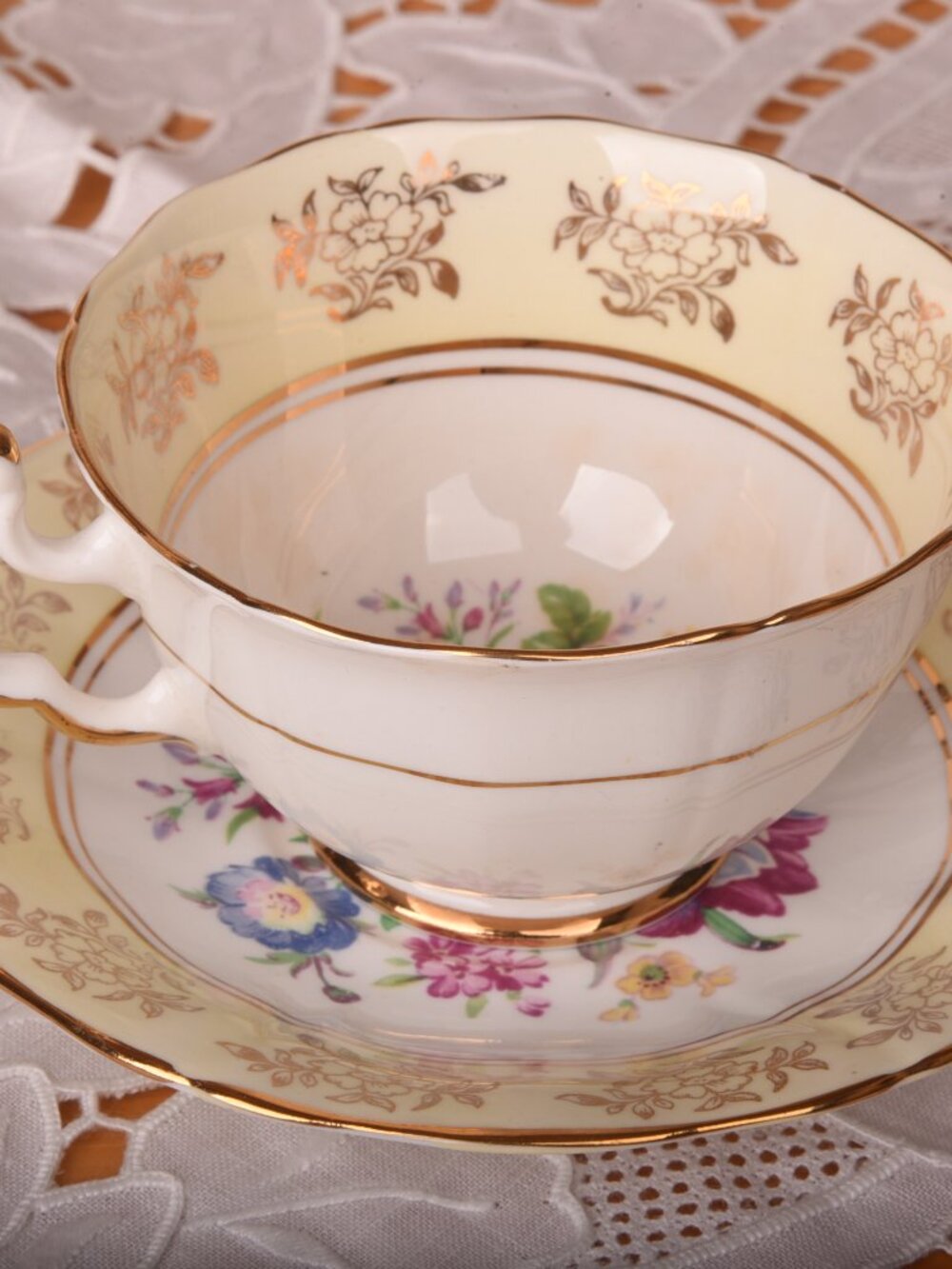 Vintage Regency Fine Bone China Teacup & Saucer Set